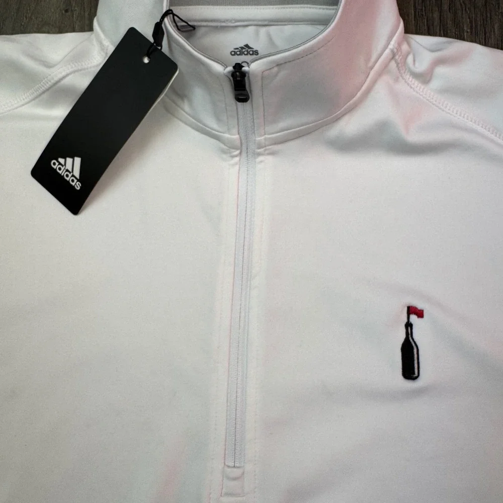 Adidas Mens Classic Club 1/4 Zip‎ Golf Sweatshirt White Size S DQ2288